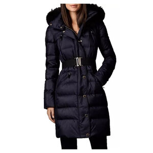 Burberry Abbeydale Puffer Coat with Fox Fur Trimmed Hood